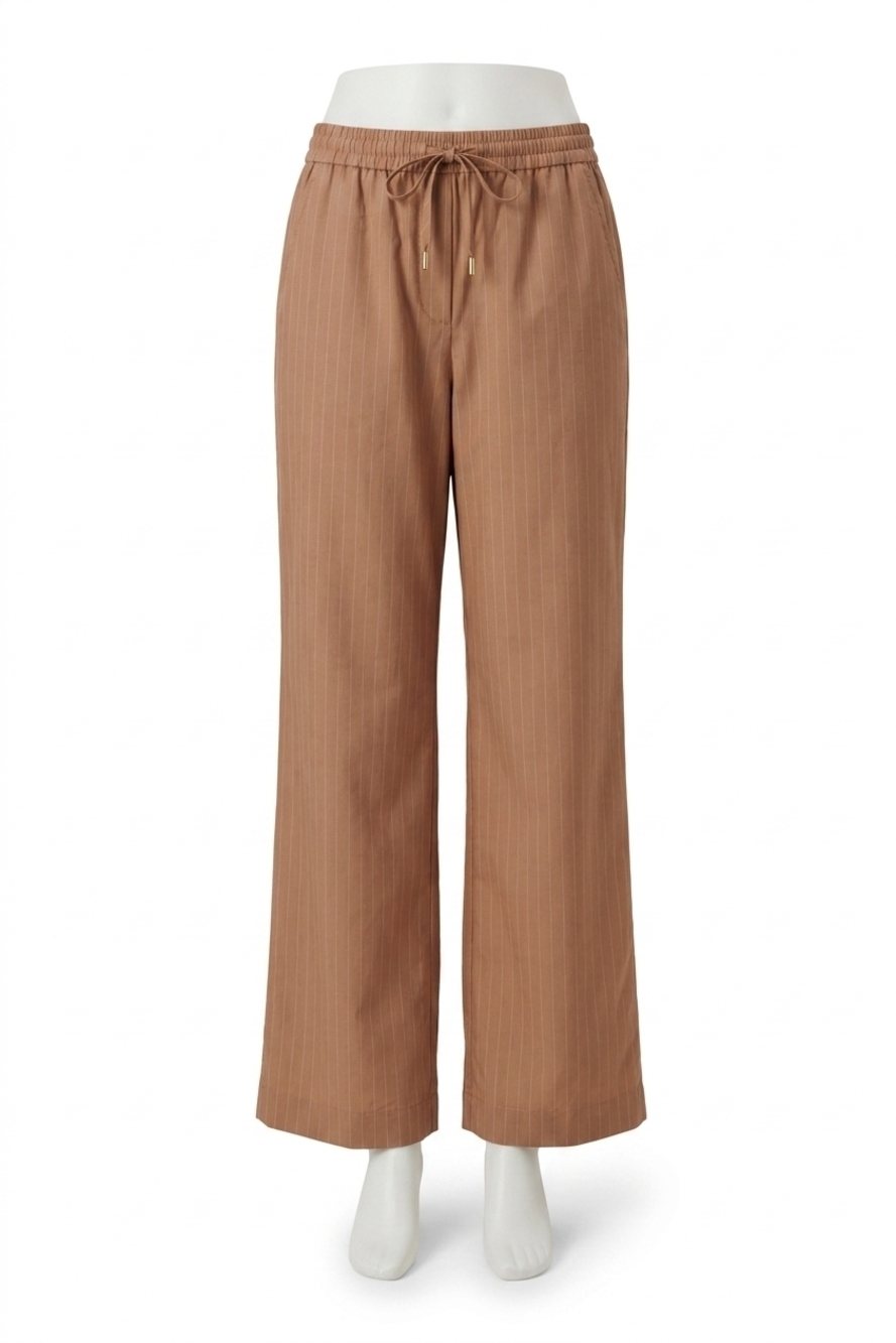 NEW VARLEY rowan straight leg pants in camel stripe